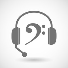 Assistance headset icon with an F clef