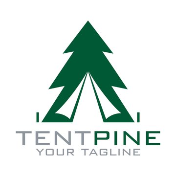 Tent, Pine, Adventure Logo Design Vector