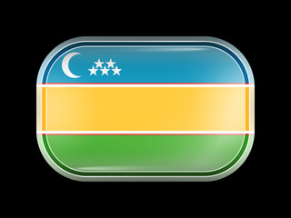 Flag of Karakalpakstan. Rectangular Shape with Rounded Corners