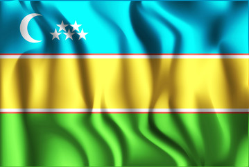 Flag of Karakalpakstan. Rectangular Shape Icon