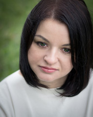 portrait of young woman on nature
