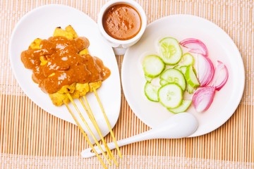 Grilled Pork Satay with Peanut Sauce and Vinegar