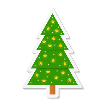 Decorated Christmas Tree Sticker
