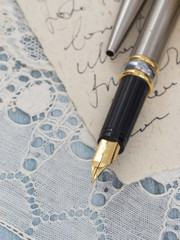 old letters in the vintage arrangement