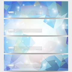 Fototapeta premium Set of modern vector banners. Abstract multicolored background. Scientific digital design, science illustration