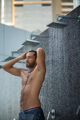 Man in shower