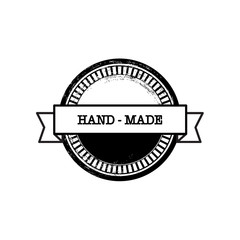 Hand-drawn retro vector hand-made badge