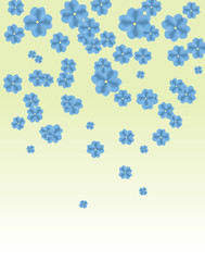 Blue flowers background. Vector