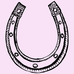 horseshoe, doodle style, sketch illustration
