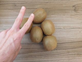 kiwi food on wooden base