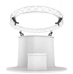 Blank exhibition stand. Isolated on white background