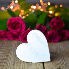 Grußkarte - Herz und Blumenstrauß