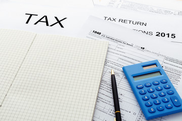 Tax concept with notebook