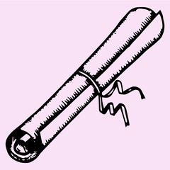 Parchment scroll, doodle style, sketch illustration, hand drawn, vector