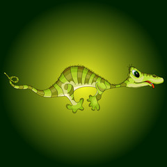 Cartoon illustration of green monster