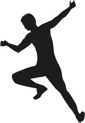 Man climbing without safety ropes