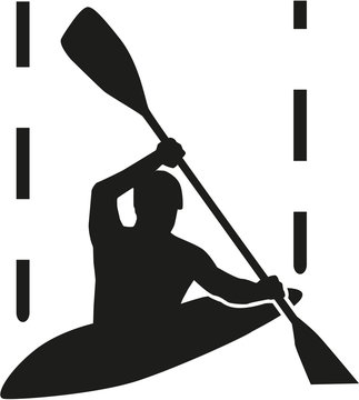 Canoe slalom silhouette