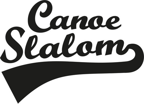 Canoe slalom word retro