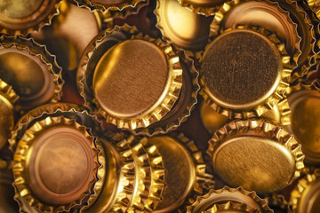 Stack of beer bottle caps