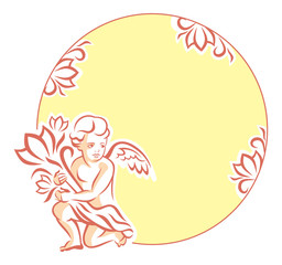 Round frame with little angel