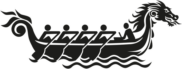 Naklejki  Ikona wyścigów smoczych łodzi