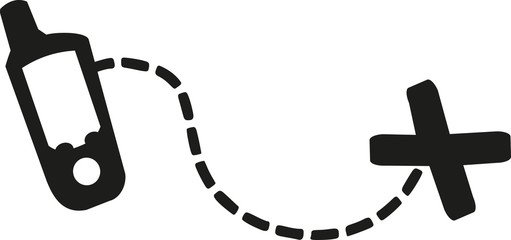 Geocaching gps device with track to a cross © Miceking