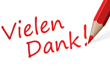 pencil with text thank you (in german)
