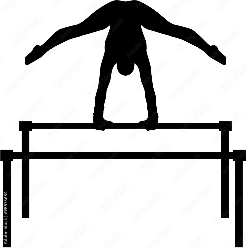 Wall mural Uneven bars with gymnast