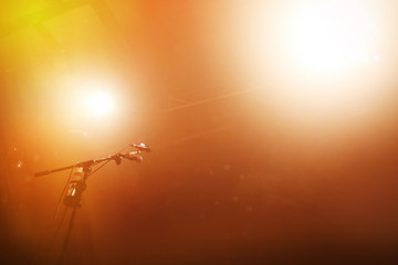 Microphone on prepared concert stage