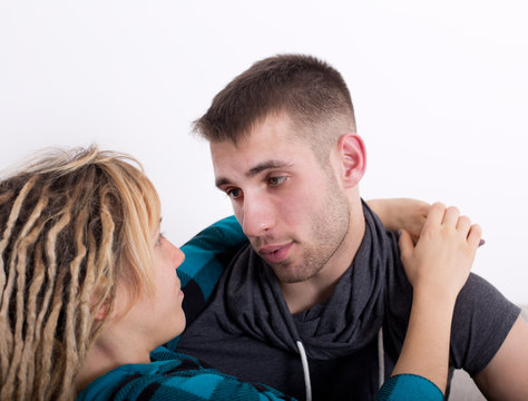 Young couple in hug