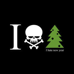 I hate new year. Skull and bones is a symbol of hatred for holid