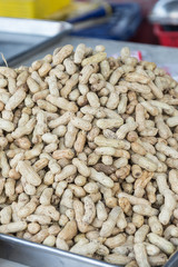 Boiled Peanuts at street market , selective focus