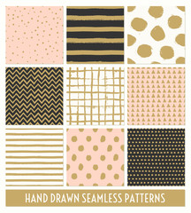 Hand Drawn Seamless Patterns Collection