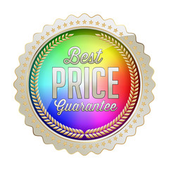 Rainbow Badge on White Background. Best Price.