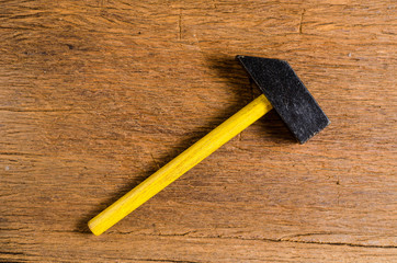 wooden hammer isolated on a white background