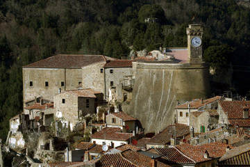 Italia,Toscana,Sorano.La Rocca.