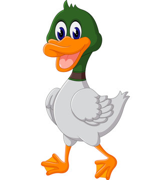 illustration of Cute cartoon duck 