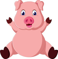 illustration of Cute pig cartoon