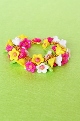 bracelet with plastic flowers