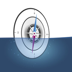 Floating business compass background