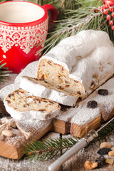 Stollen.Traditional German Christmas cake