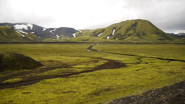 Panorama of the mountains in Iceland