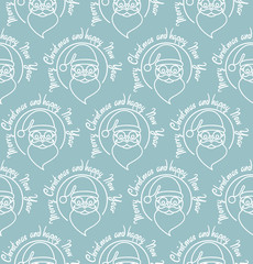 Stylish Merry Christmas seamless pattern with Santa Claus