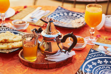 Delicious breakfast in Moroccan style