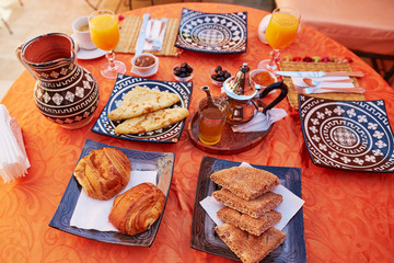 Delicious breakfast in Moroccan style
