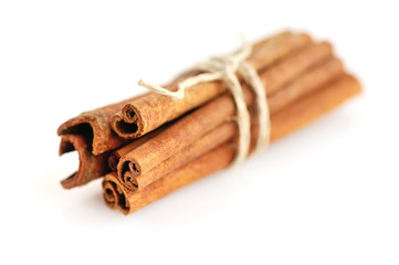 Cinnamon Sticks on white