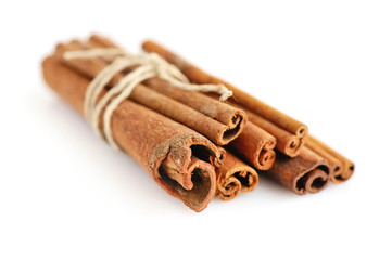 Cinnamon Sticks on white background