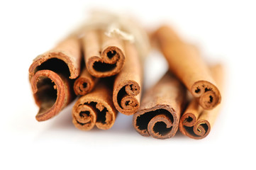 Cinnamon Sticks on white