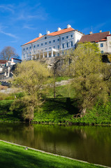 Fototapeta na wymiar Pond Sneyli in Tallinn, a beautiful spring day