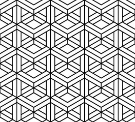 Vector modern seamless sacred geometry pattern 3d, black and white abstract geometric background, pillow print, monochrome retro texture, hipster fashion design